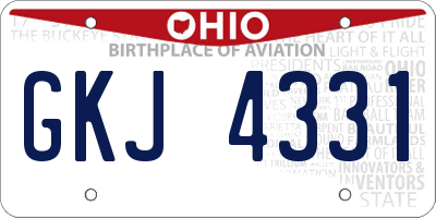 OH license plate GKJ4331