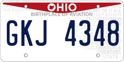 OH license plate GKJ4348