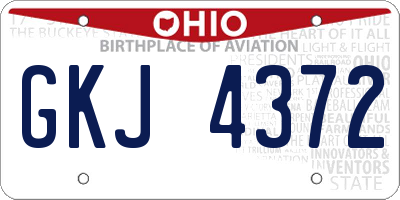 OH license plate GKJ4372