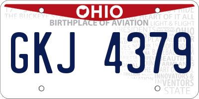 OH license plate GKJ4379