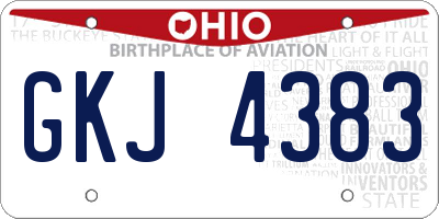 OH license plate GKJ4383