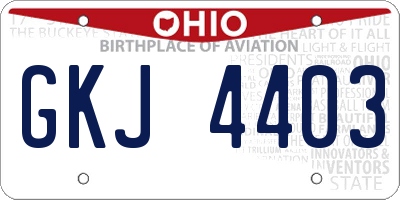 OH license plate GKJ4403