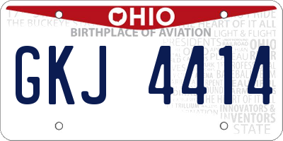 OH license plate GKJ4414