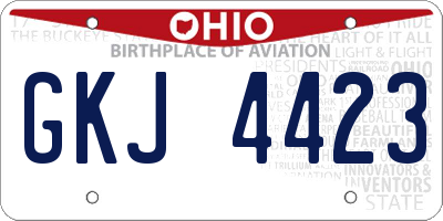 OH license plate GKJ4423