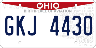 OH license plate GKJ4430
