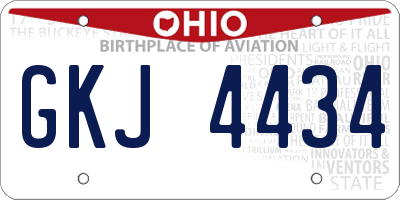 OH license plate GKJ4434