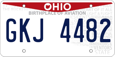 OH license plate GKJ4482