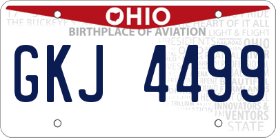 OH license plate GKJ4499