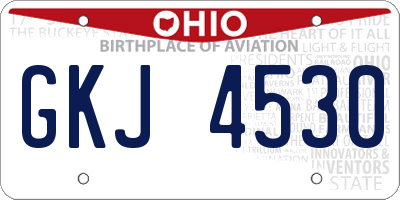 OH license plate GKJ4530