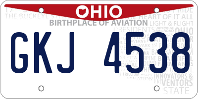 OH license plate GKJ4538