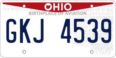 OH license plate GKJ4539