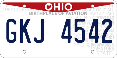 OH license plate GKJ4542