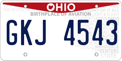 OH license plate GKJ4543