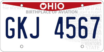 OH license plate GKJ4567