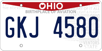 OH license plate GKJ4580