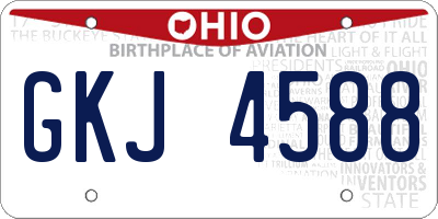 OH license plate GKJ4588