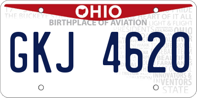 OH license plate GKJ4620