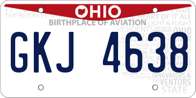 OH license plate GKJ4638
