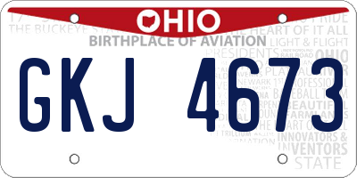 OH license plate GKJ4673