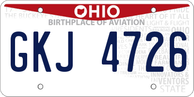 OH license plate GKJ4726