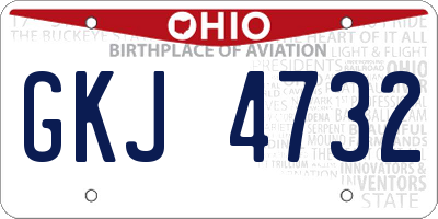OH license plate GKJ4732