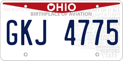 OH license plate GKJ4775