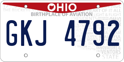 OH license plate GKJ4792