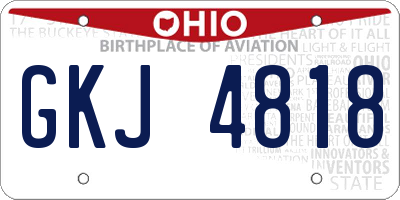 OH license plate GKJ4818
