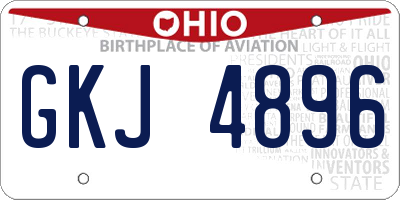 OH license plate GKJ4896