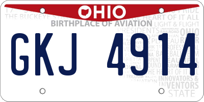 OH license plate GKJ4914