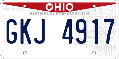 OH license plate GKJ4917