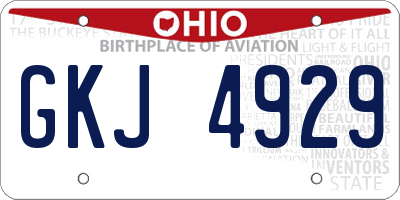 OH license plate GKJ4929