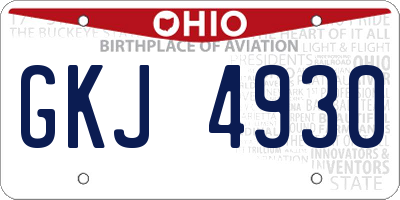 OH license plate GKJ4930