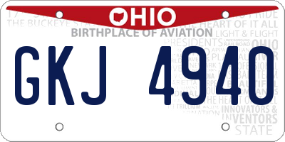 OH license plate GKJ4940