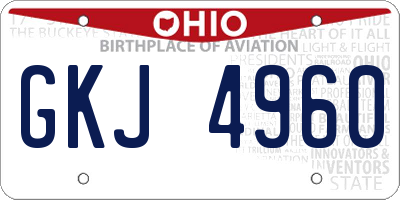 OH license plate GKJ4960