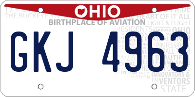 OH license plate GKJ4963