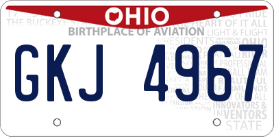 OH license plate GKJ4967