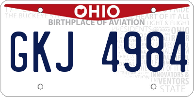 OH license plate GKJ4984