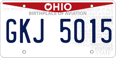 OH license plate GKJ5015