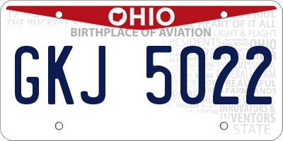 OH license plate GKJ5022