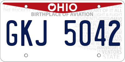 OH license plate GKJ5042
