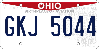 OH license plate GKJ5044