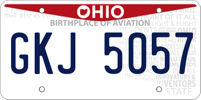 OH license plate GKJ5057