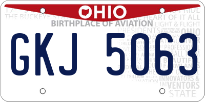 OH license plate GKJ5063