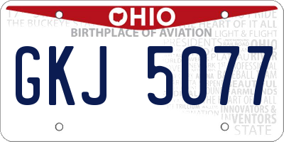 OH license plate GKJ5077