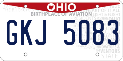 OH license plate GKJ5083