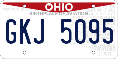 OH license plate GKJ5095