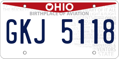 OH license plate GKJ5118