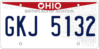 OH license plate GKJ5132