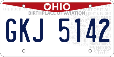 OH license plate GKJ5142